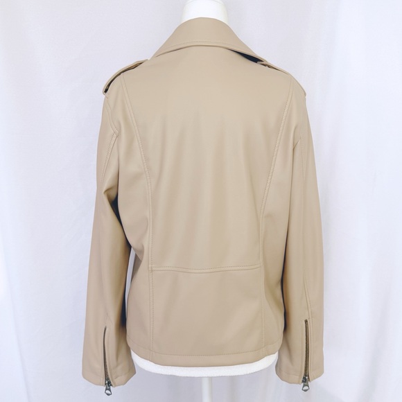 Faux Leather Zip Moto Jacket S - Picture 4 of 10